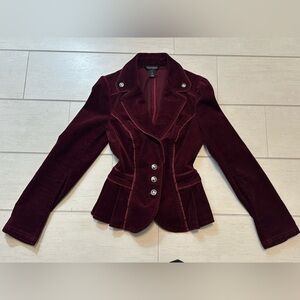 White House Black Market Deep burgundy Velvet Blazer